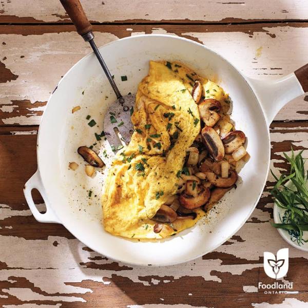 Mushroom and Onion Omelette