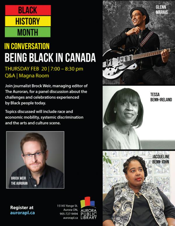 奥罗拉公共图书馆今晚举行“在加拿大身为黑人”专题研讨会