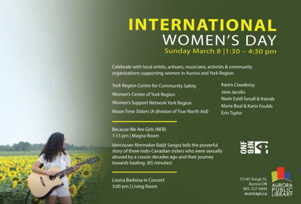 奥罗拉公共图书馆3月8日举行国际妇女节庆祝活动