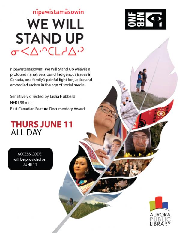 奥罗拉公共图书馆6月11日网上播放反映原住民议题的纪录片“We Will Stand Up”